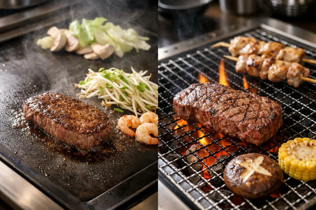 鉄板と焼き網の使い分けで店の焼き上がりは変わる