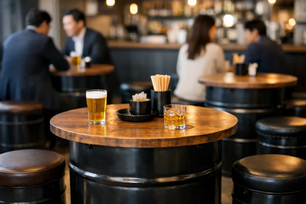 ドラム缶テーブルで席効率改善する考え方